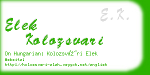 elek kolozsvari business card